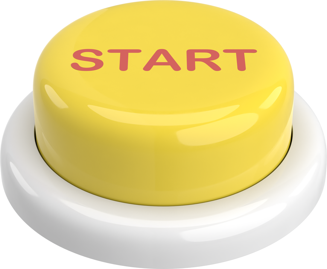 3D button. Start button. 3D illustration.