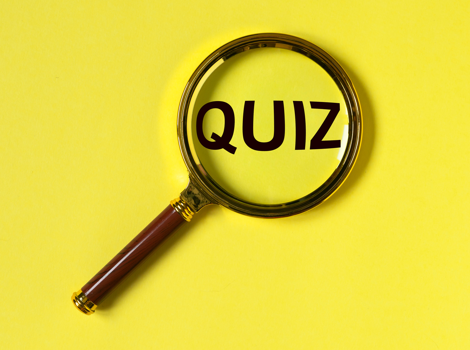 Quiz Text Under Magnifying Glass