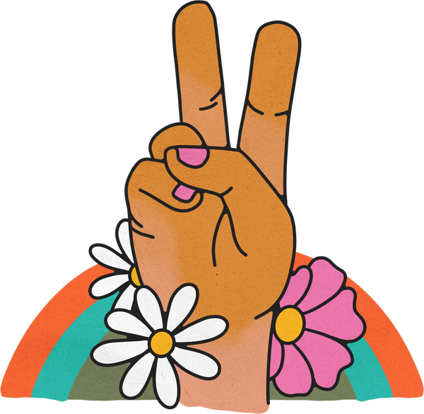 70s Lined Peace Sign